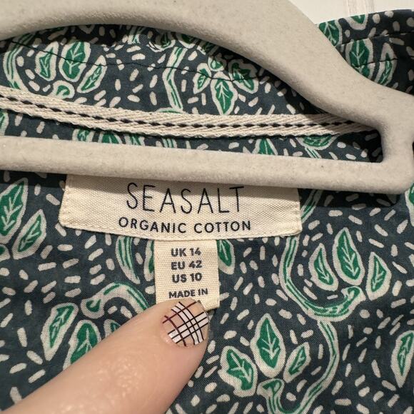 Seasalt Organic Cotton Mrs Treloar Shirt Short Sleeve Size 10 - Picture 3 of 6